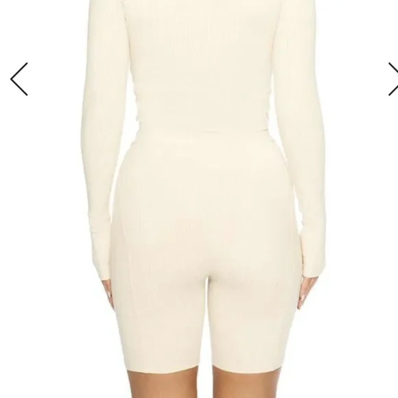 NWT Naked Wardrobe tan ribbed shorts - Picture 3 of 10